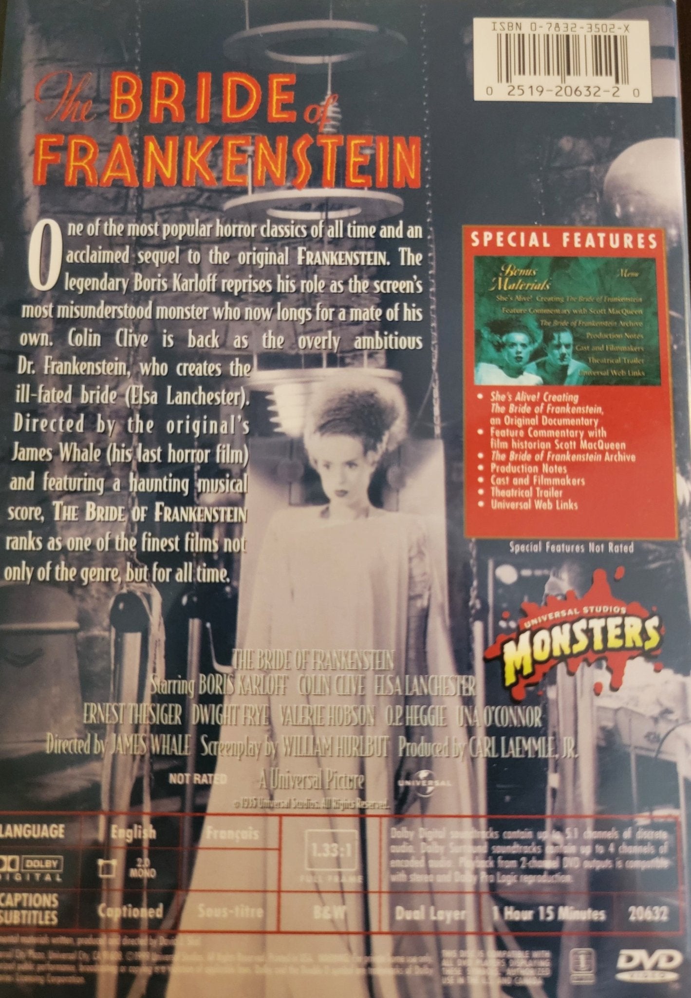 Universal Pictures Home Entertainment - The Bride of Frankenstein - Universal Studios Classic Monster Collection | DVD | Full Frame - DVD - Steady Bunny Shop