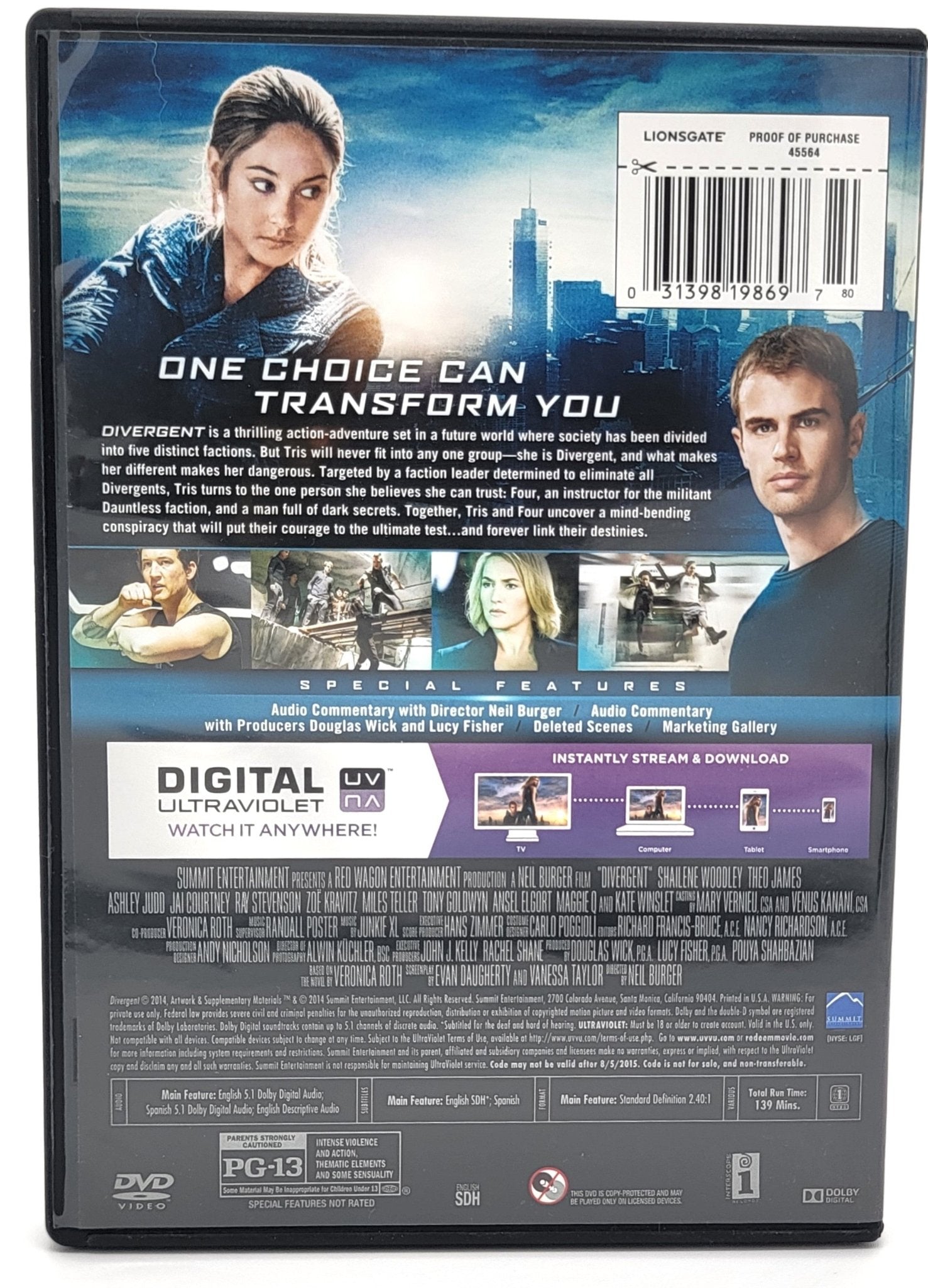 Lionsgate Home Entertainment - The Divergent Series - Divergent | DVD | Widescreen - DVD - Steady Bunny Shop