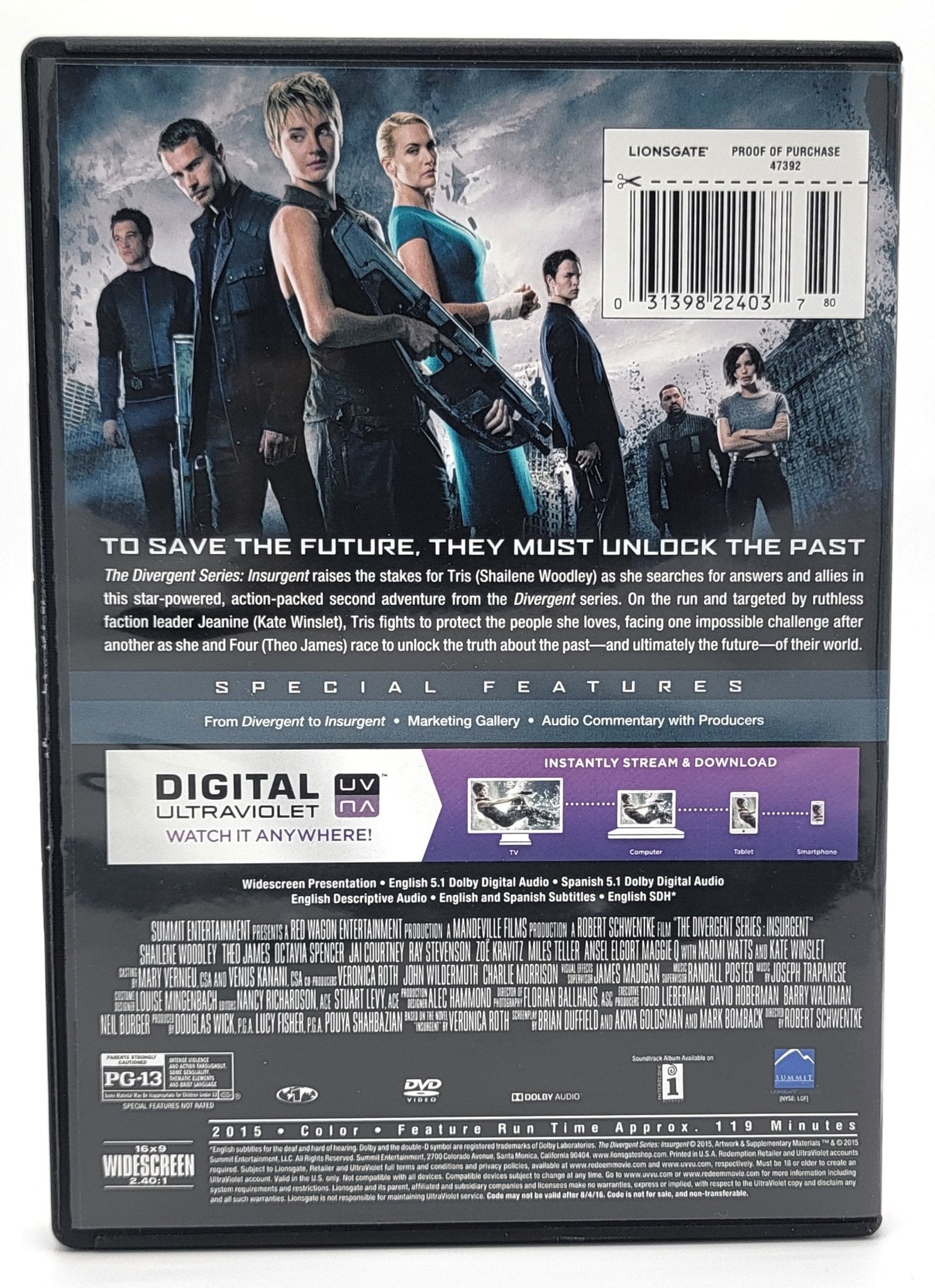 Lionsgate Home Entertainment - The Divergent Series - Insurgent | DVD | Widescreen - DVD - Steady Bunny Shop
