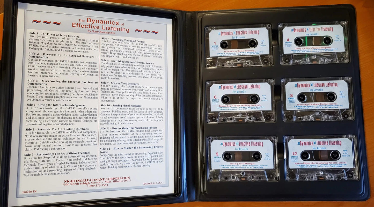Nightingale Conant - The Dynamics Of Effective Listening - Tony Alessandra - Cassette Tape - Steady Bunny Shop