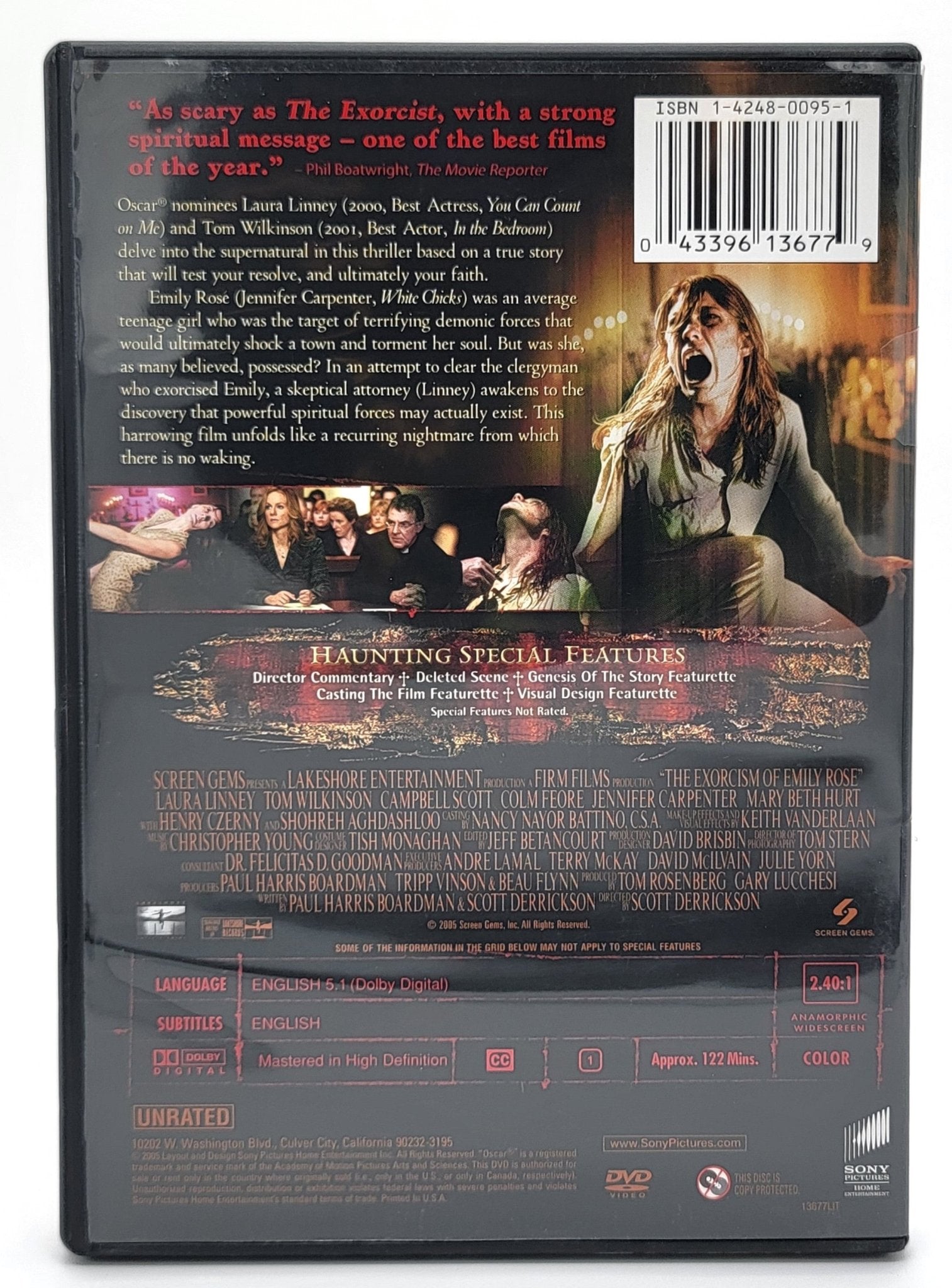Sony Pictures Home Entertainment - The Exorcism of Emily Rose | DVD | Special Edition Widescreen Unrated Version - DVD - Steady Bunny Shop