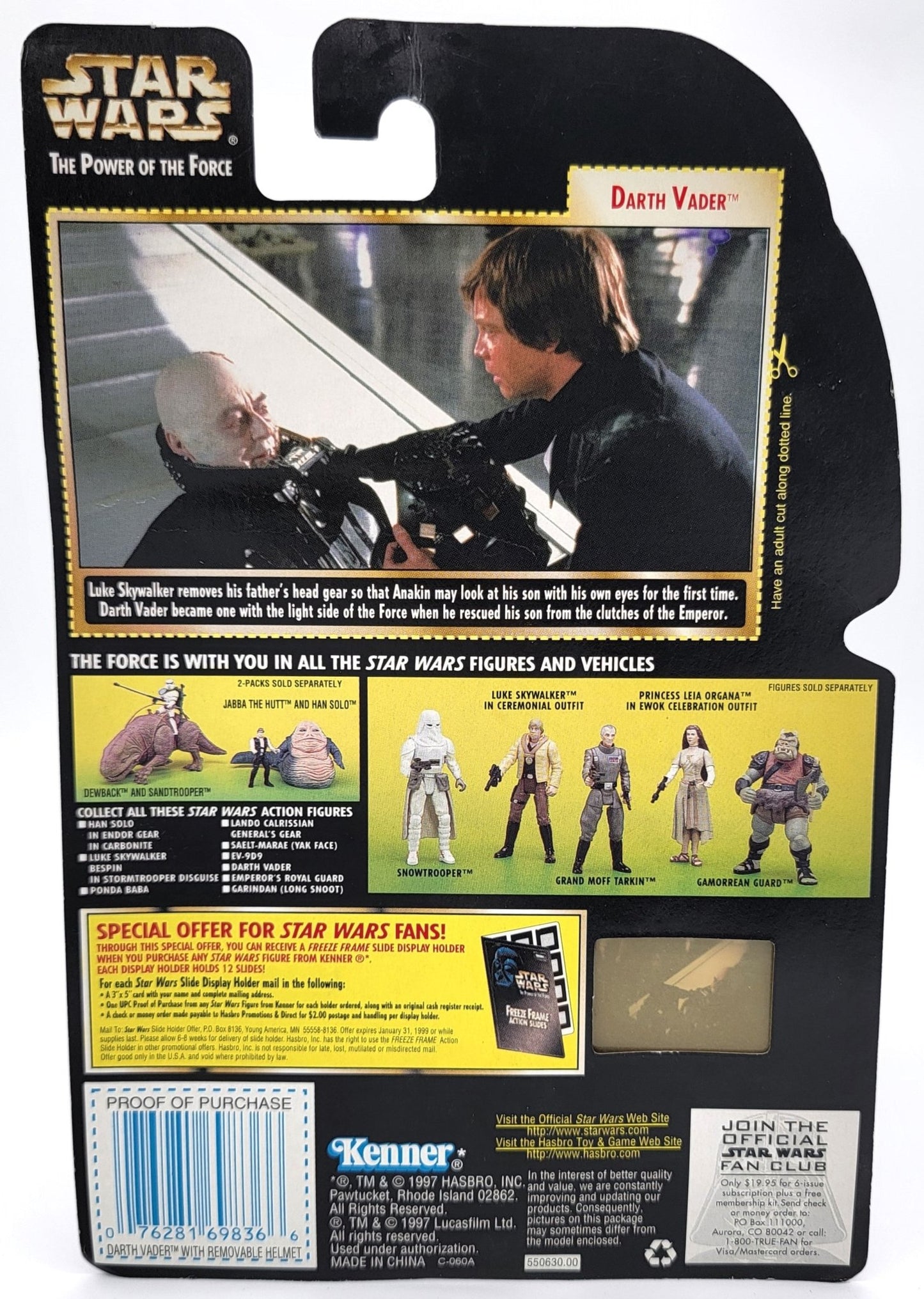 Kenner - The Kenner Collection | Star Wars - Darth Vader with Freeze Frame Action Slide 1997 | Vintage Action Figure - Action Figures - Steady Bunny Shop