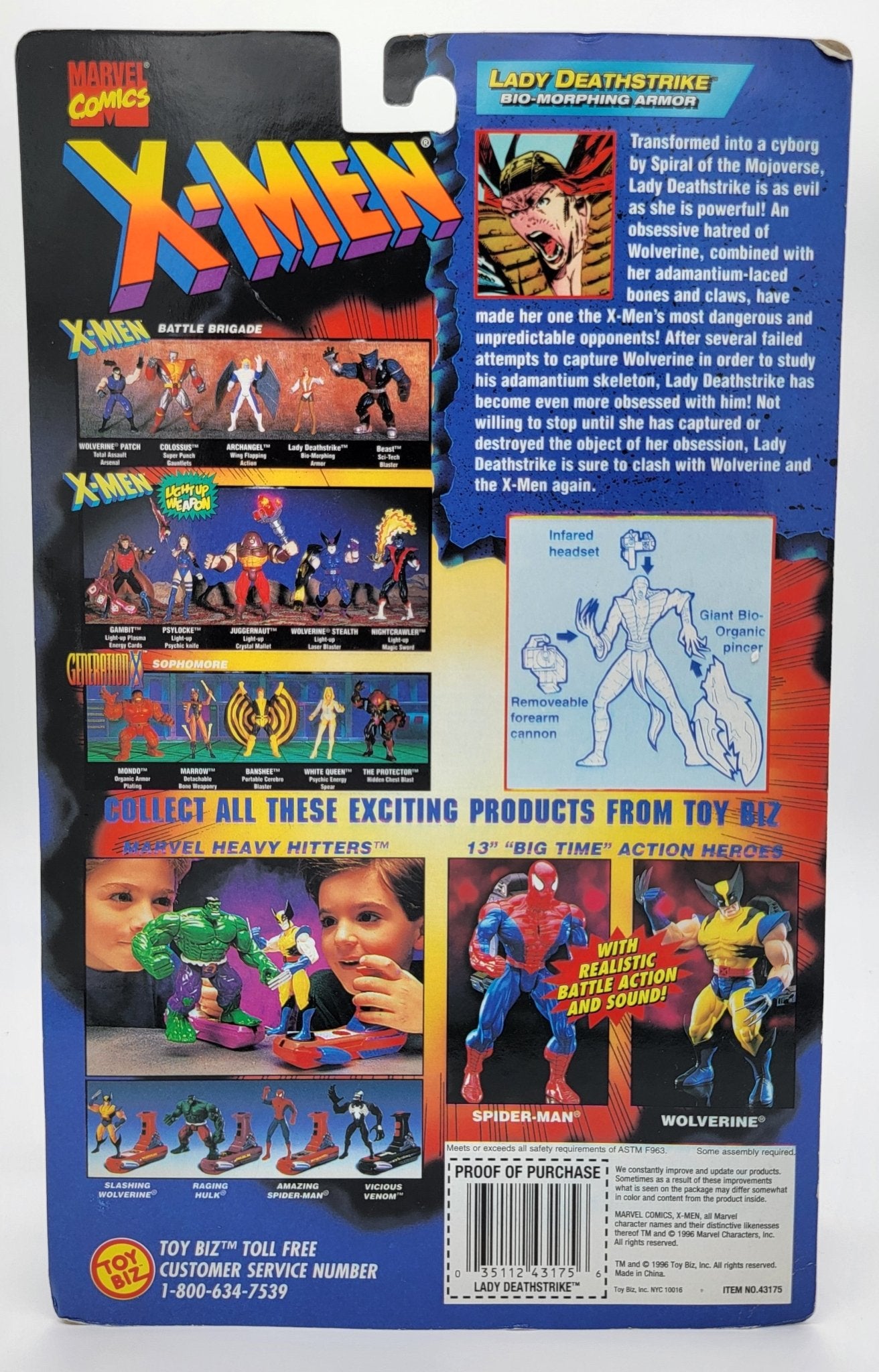 Toy Biz - Toy Biz | Battle Brigade X-Men Lady Deathstrike 1996 | MISPRINT/ERROR Archangel | Vintage Action Figure - Action Figures - Steady Bunny Shop