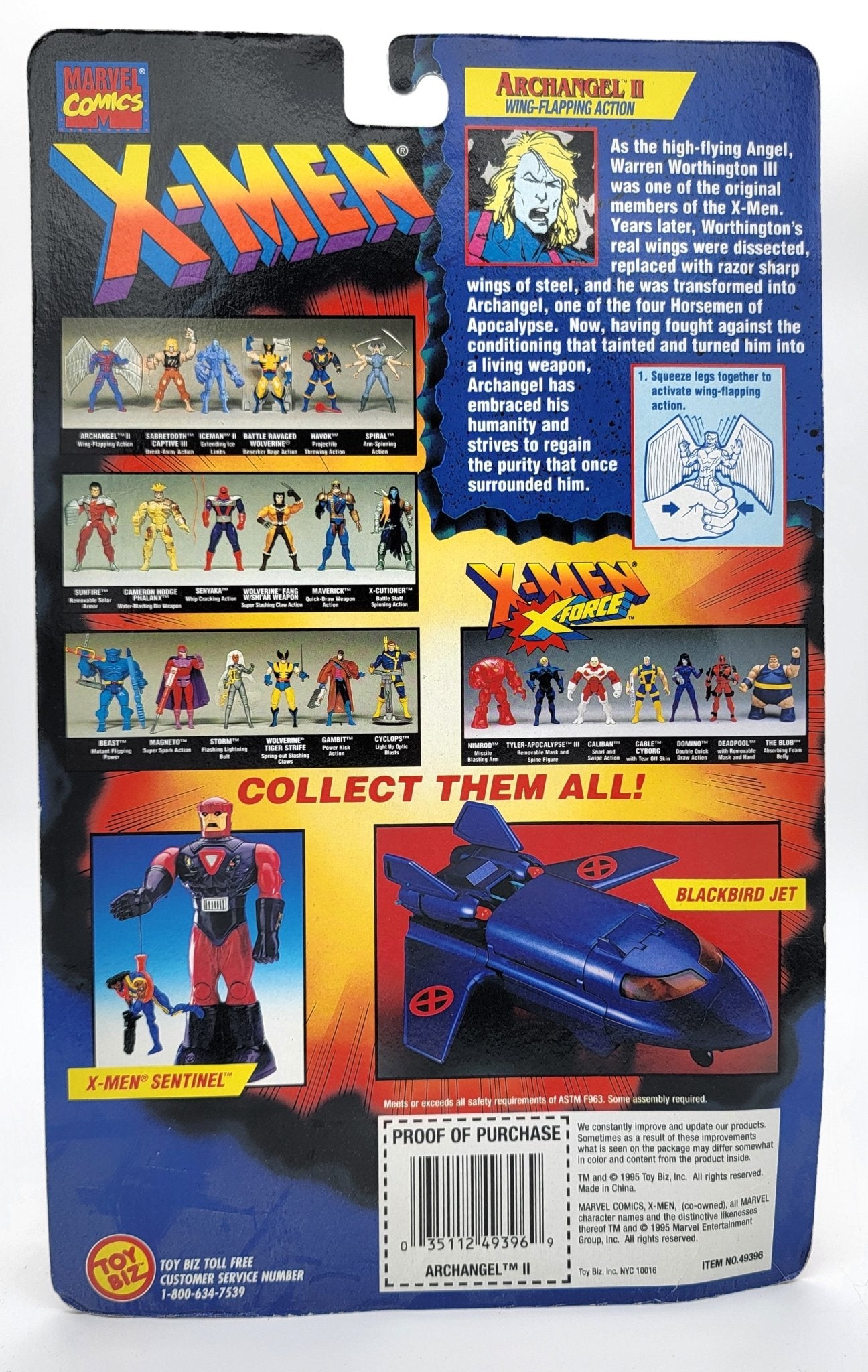 Toy Biz - Toy Biz | Invasion Series X-Men - Archangel II 1995 | Vintage Marvel Action Figure - Action Figures - Steady Bunny Shop