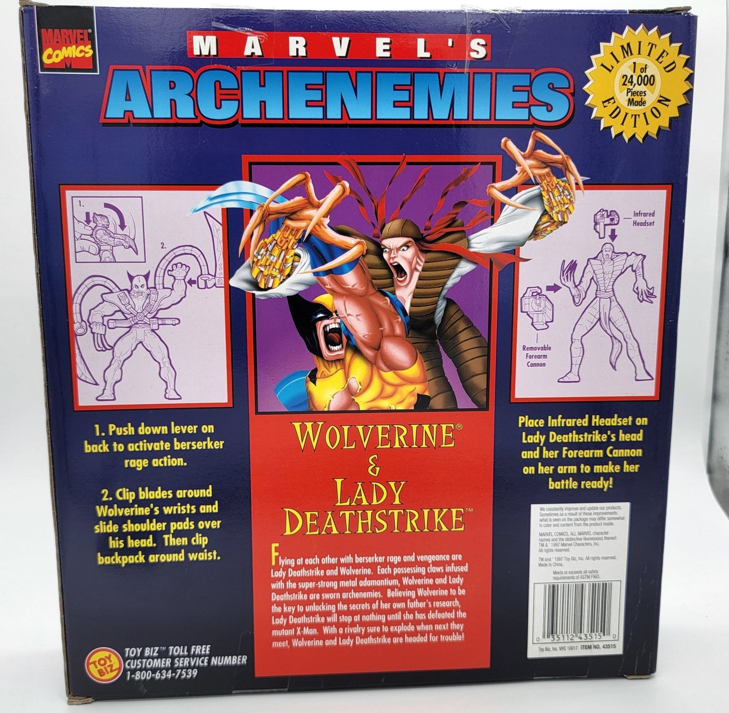 Toy Biz - Toy Biz | Marvel Archenemies Wolverine Lady Deathstrike 1997 | Limited Edition - Action Figures - Steady Bunny Shop