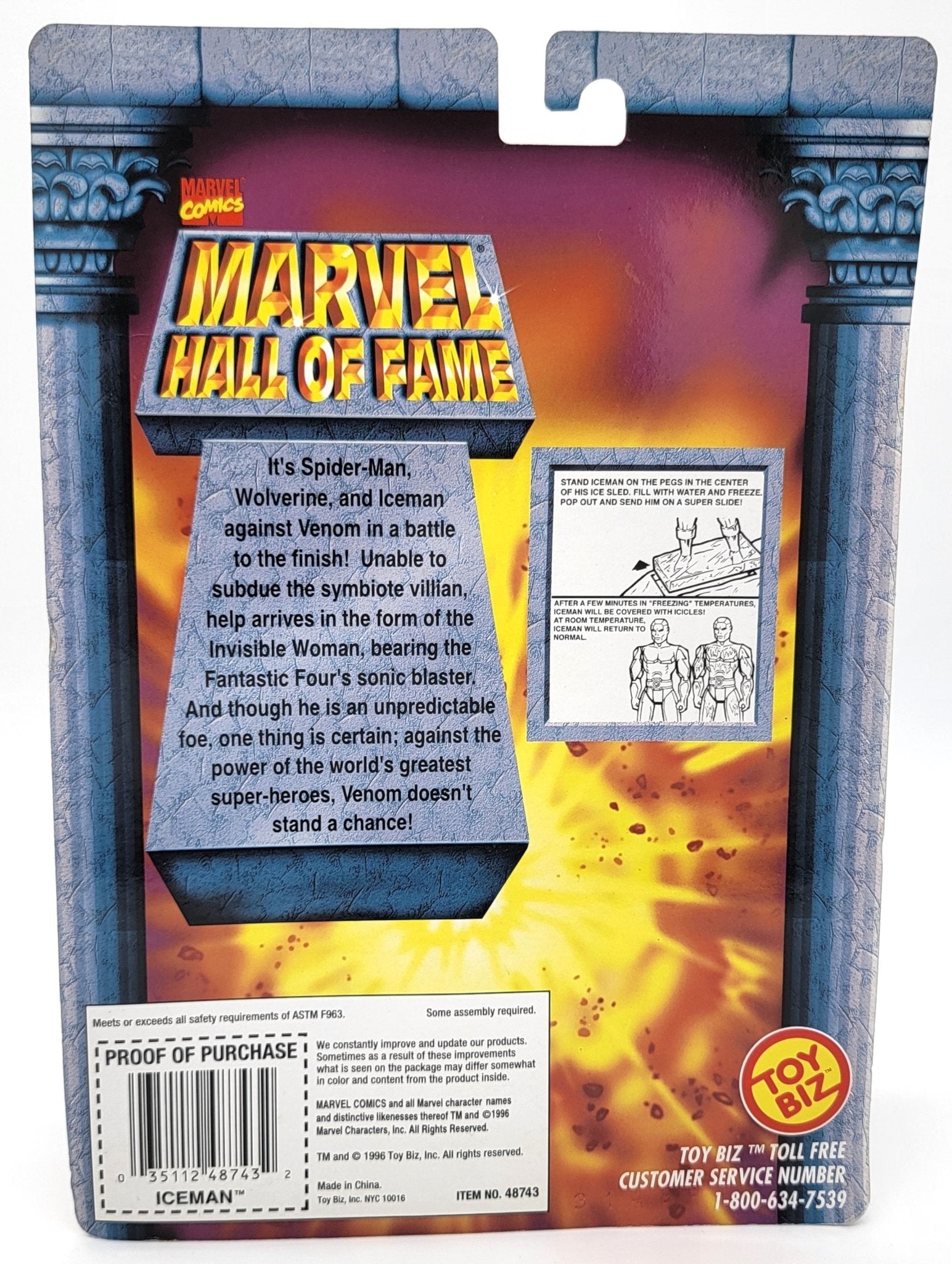 Toy Biz - Toy Biz | Marvel Hall of Fame - Iceman 1996 | Vintage Action Figure - With trading card - Action Figures - Steady Bunny Shop