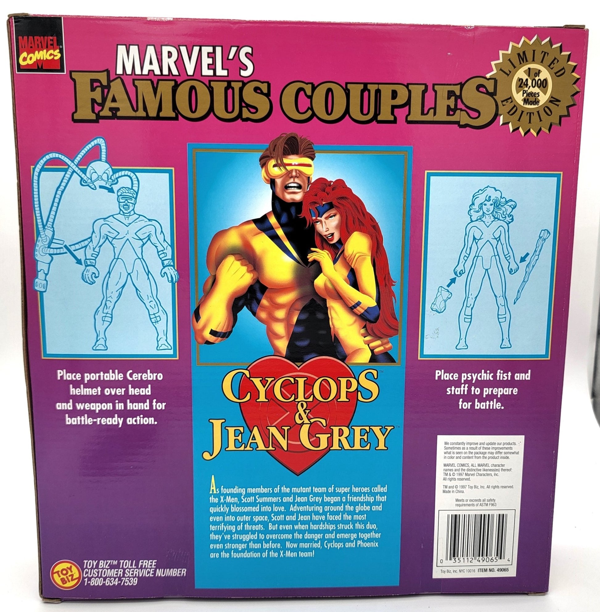 Toy Biz - Toy Biz | Marvel's Famous Couples - Cyclops & Jean Grey 1997 | Limited Edition - Vintage Action Figure - Action Figures - Steady Bunny Shop