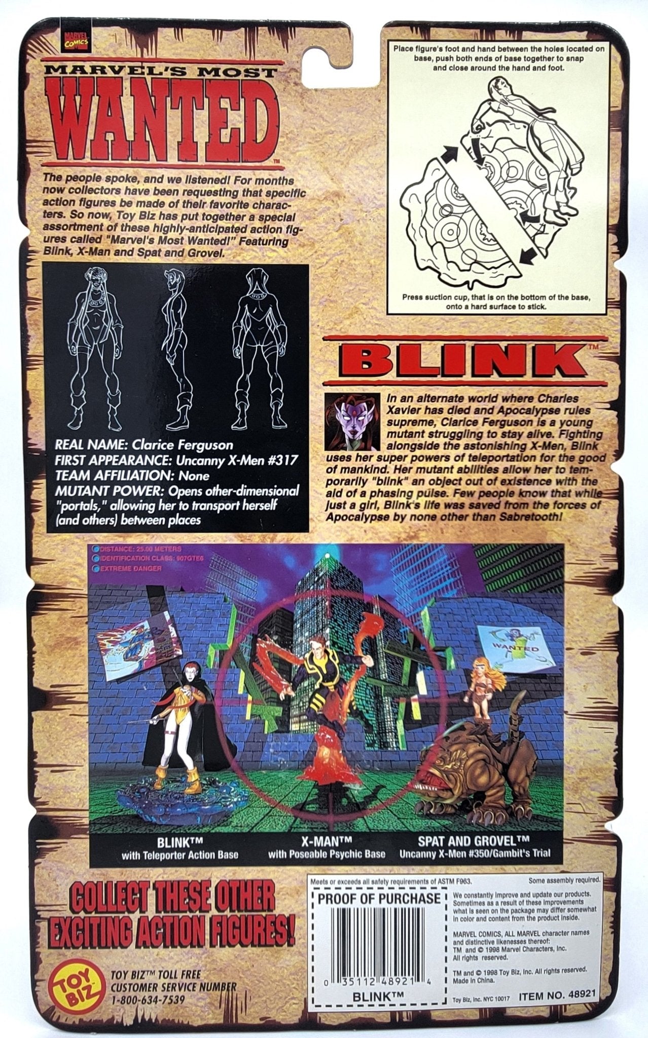 Toy Biz - Toy Biz | Marvel's Most Wanted - Blink 1998 | Marvel Collector Edition - Vintage Mavel Action Figure - Action Figures - Steady Bunny Shop