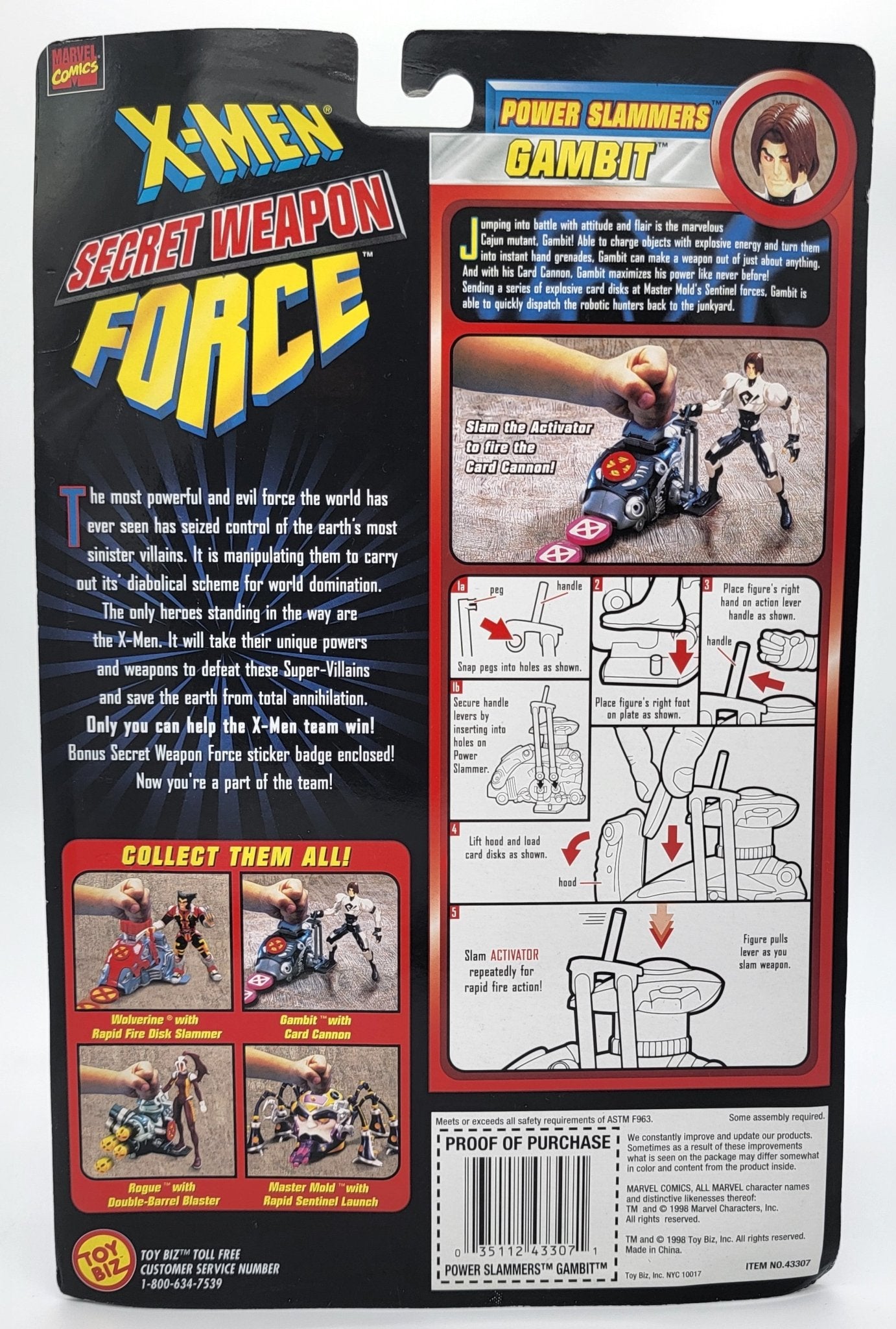 Toy Biz - Toy Biz | Secret Weapon Force - Gambit 1998 | Vintage Action Figure - Action Figures - Steady Bunny Shop