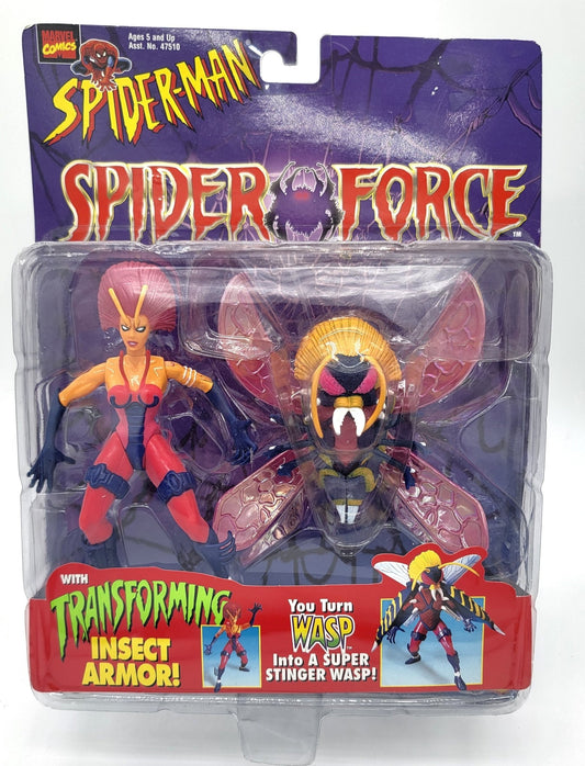 Toy Biz - Toy Biz | Spider Force - Wasp 1997 | Wasp Transforming Insect Armor | Vintage Marvel Action Figure - Action Figures - Steady Bunny Shop