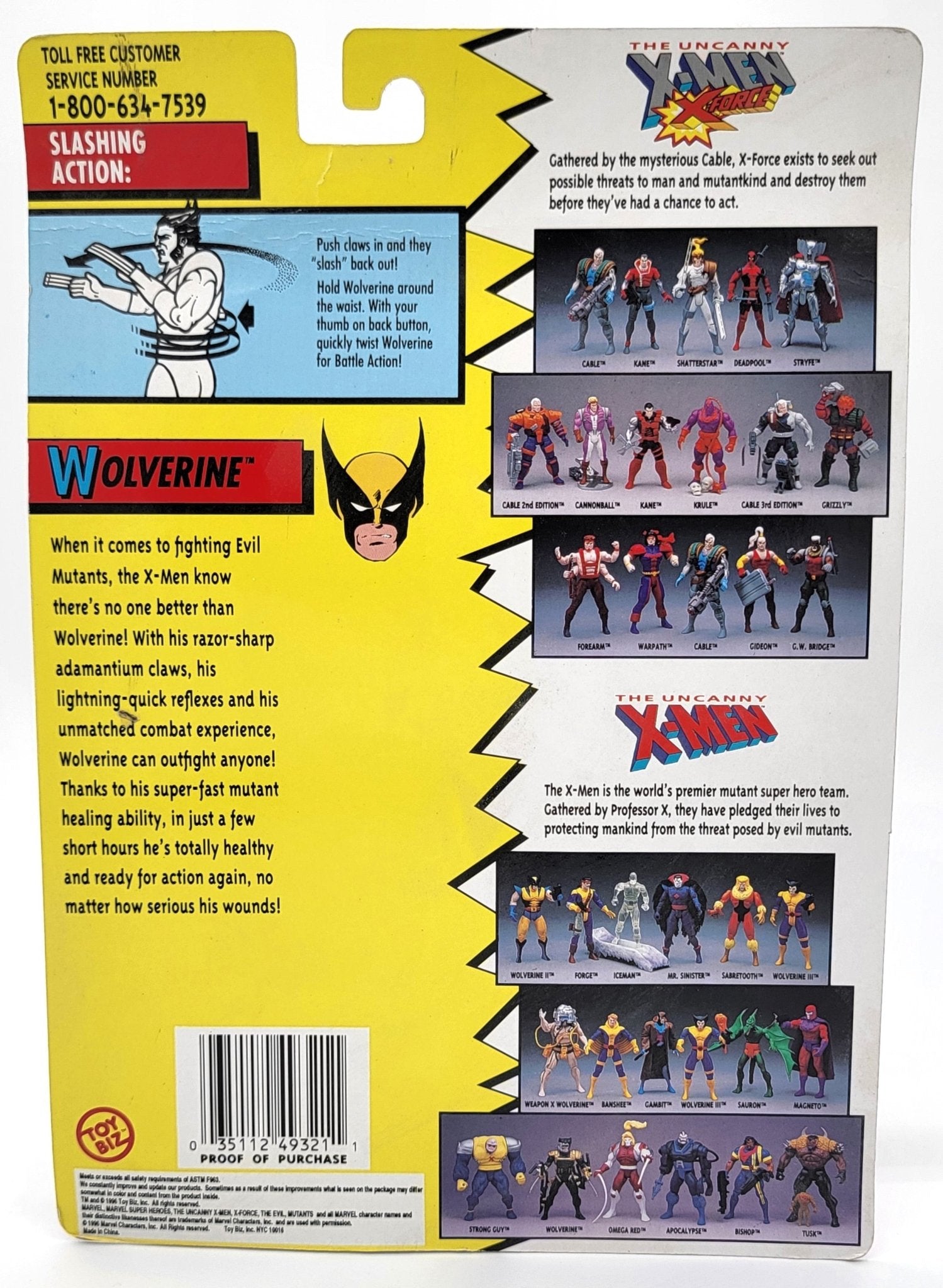 Toy Biz - Toy Biz | The Uncanny X-Men 3rd Edition Wolverine 1996 | Vintage Action Figure - Action Figures - Steady Bunny Shop