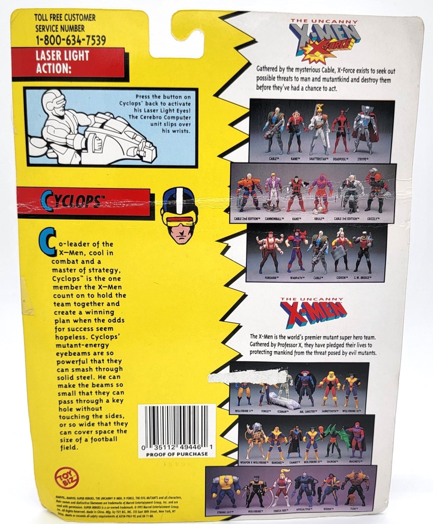 Toy Biz - Toy Biz | The Uncanny X-Men - Cyclops 1993 | Vintage Action Figure - Action Figures - Steady Bunny Shop