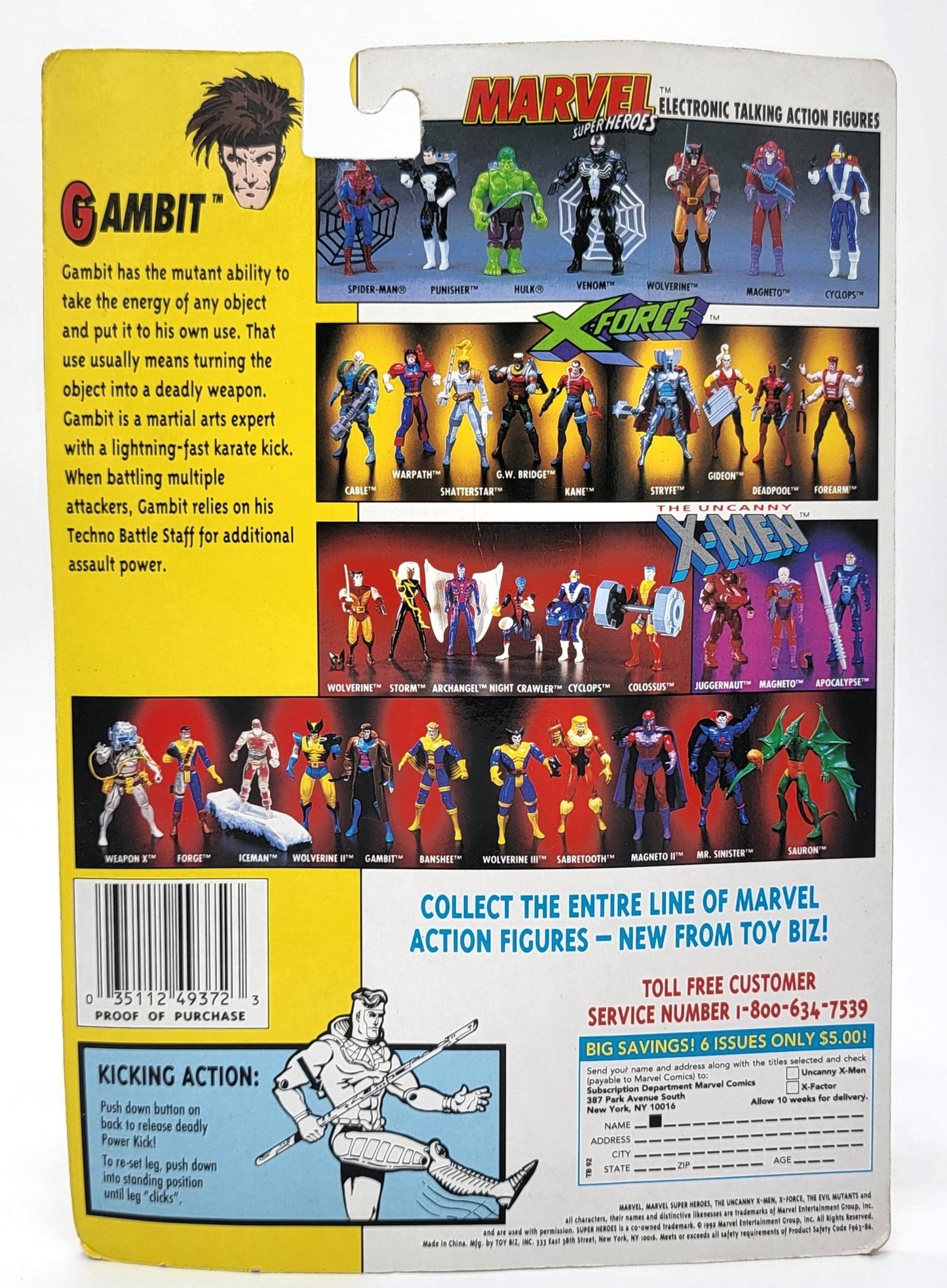 Toy Biz - Toy Biz | The Uncanny X-Men Gambit 1992 | Vintage Marvel Action Figure - Action Figures - Steady Bunny Shop