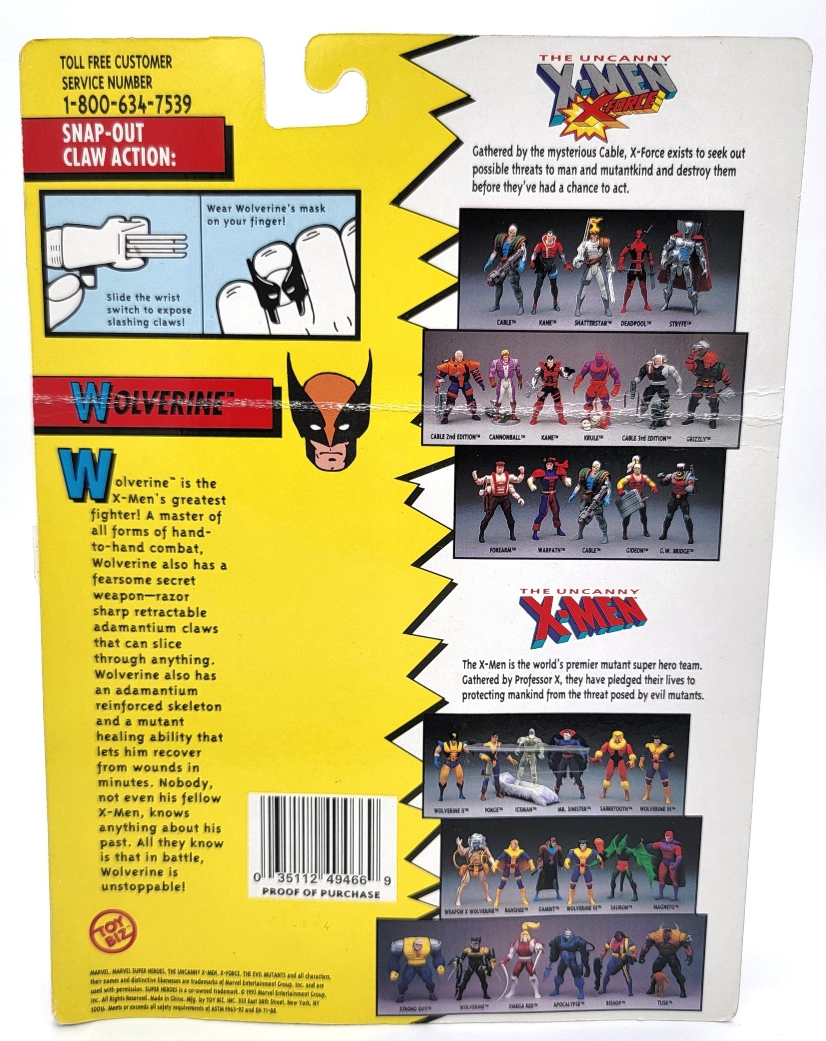 Toy Biz - Toy Biz| The Uncanny X-Men Wolverine 1993 | Vintage Marvel Action Figure - Action Figures - Steady Bunny Shop