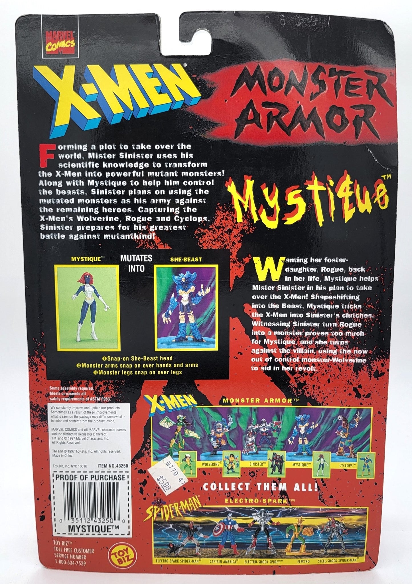 Toy Biz - Toy Biz | X-Men Monster Armor - Mystique 1997 | Vintage Action Figure - Action Figures - Steady Bunny Shop