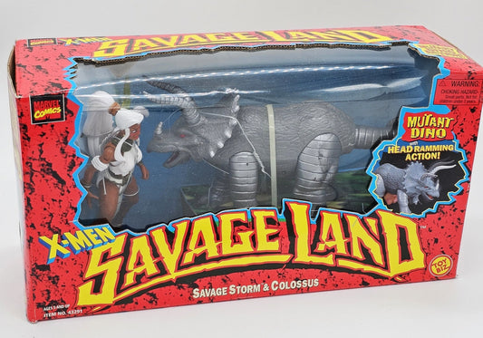 Toy Biz - Toy Biz | X-Men Savage Land - Savage Storm & Colossus Mutant Dino with Head Ramming Action - Action Figures - Steady Bunny Shop