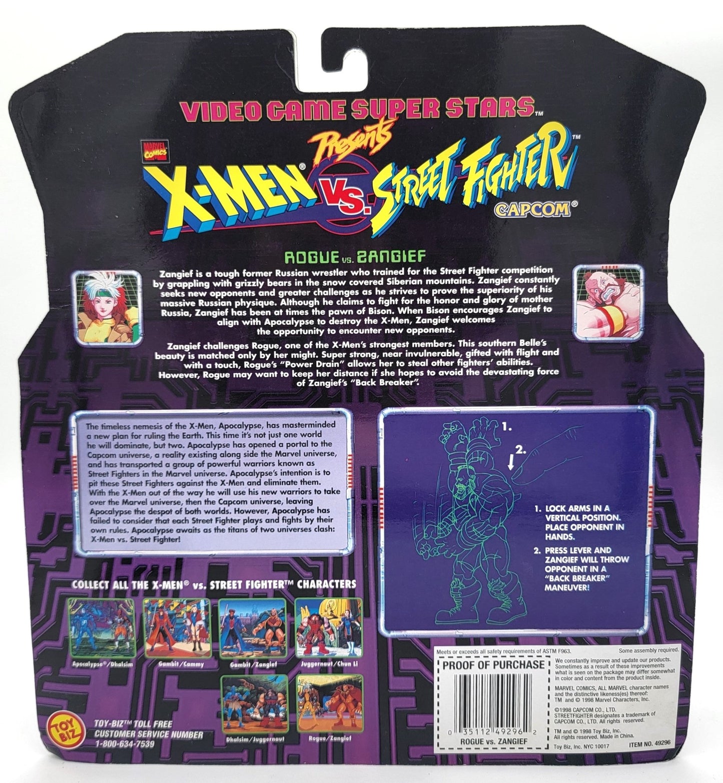 Toy Biz - Toy Biz | X-Men vs Street Fighter Capcom | Rogue Vs Zangief | Vintage Action Figure - Action Figures - Steady Bunny Shop