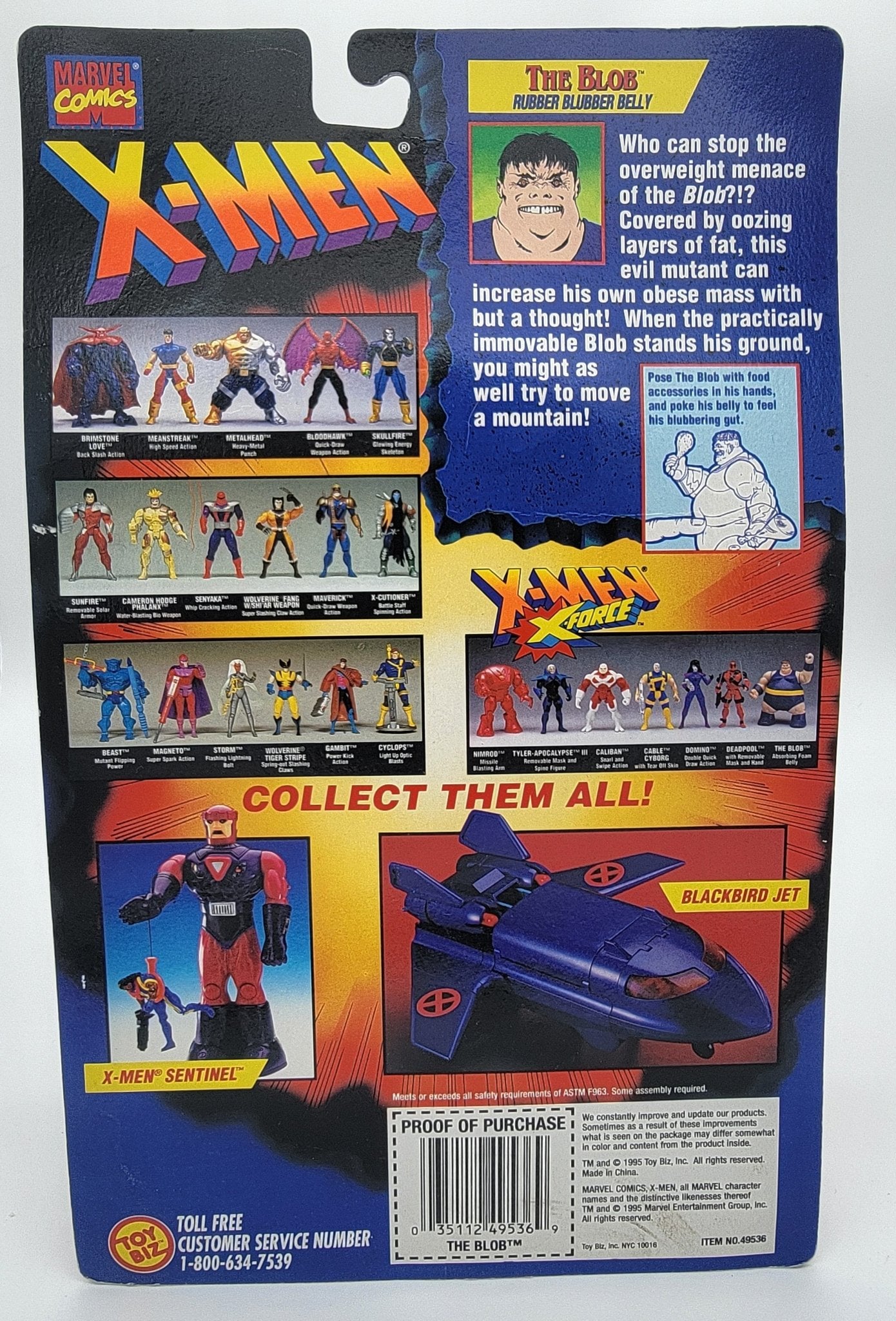 Toy Biz - Toy Biz | X-Men X-Force - The Blob 1995 With Trading Card | Vintage Marvel Action Figure - Action Figures - Steady Bunny Shop