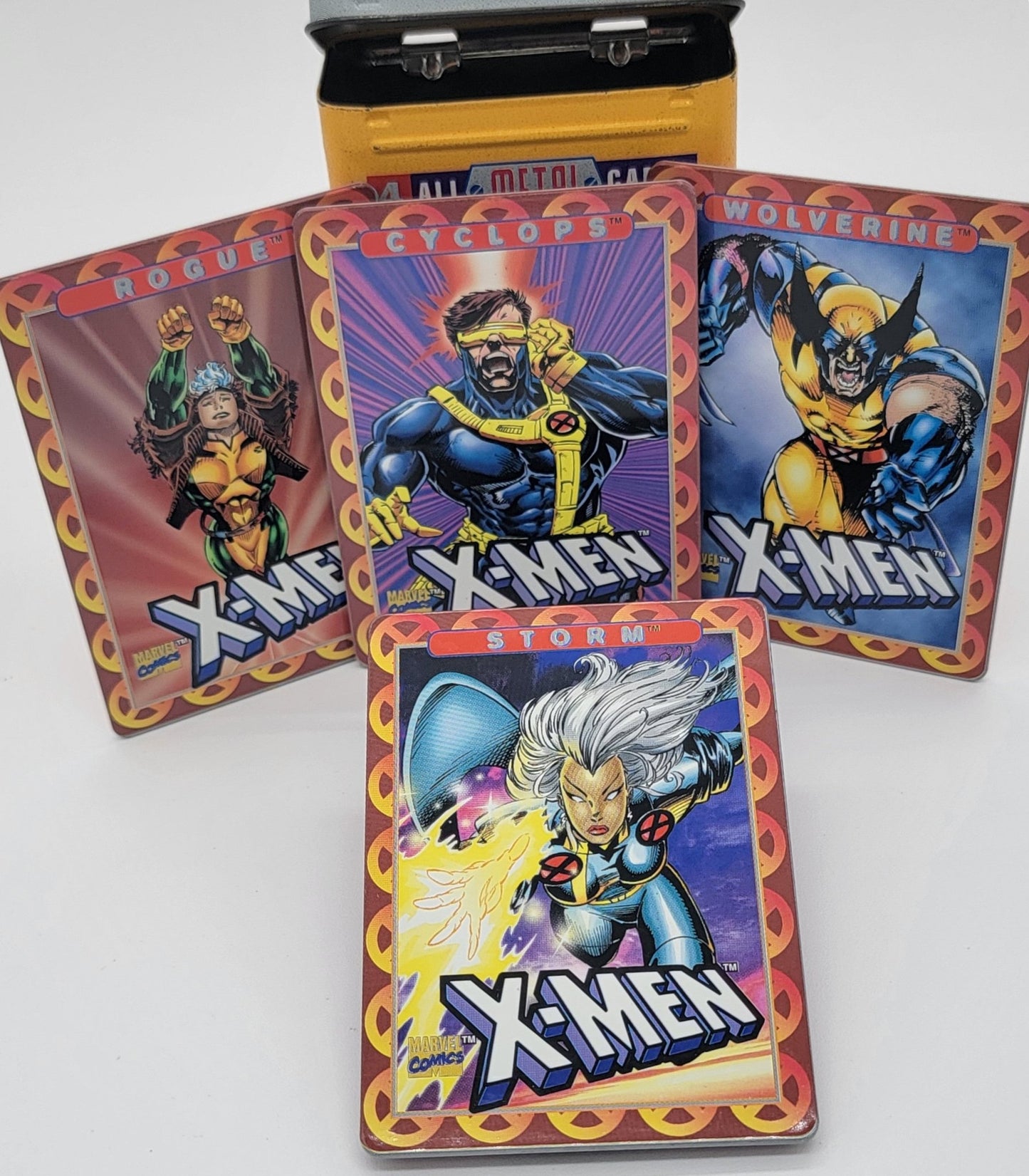 Marvel Comic - X-Men 4 Metal Cards 1996 | Collectible Tin Cards in a Collectible Tin - Collectible Cards - Steady Bunny Shop